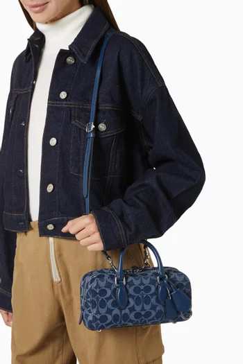 Bowery Satchel 22 in Signature Denim
