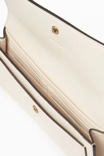 Mila Long Flap Wallet in Polished Leather