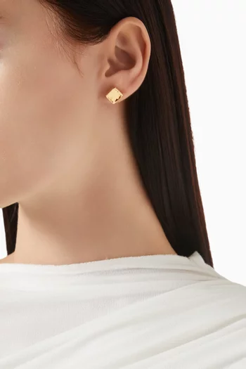 1980s Rediscovered Vintage Square Stud Earrings