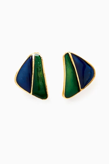 1980s Rediscovered Vintage Enamel Clip-on Earrings