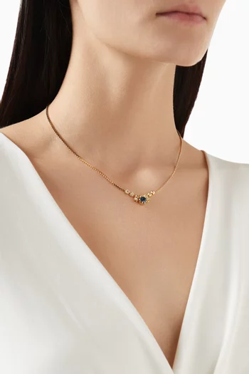 1980s Rediscovered Vintage Single Crystal Snake Chain Necklace: