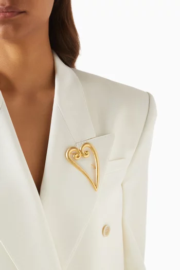 1980s Rediscovered Vintage Stylised Heart Brooch