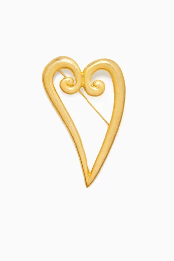 1980s Rediscovered Vintage Stylised Heart Brooch