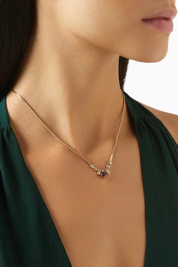 1980s Rediscovered Vintage Single Crystal Snake Chain Necklace