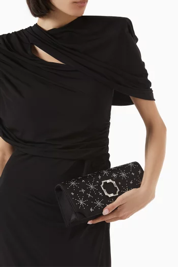 Vivien Embellished Clutch in Satin