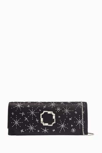 Vivien Embellished Clutch in Satin