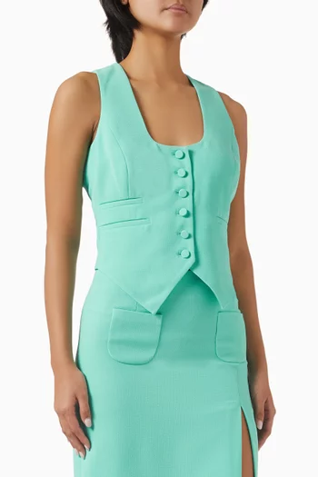 Tony Waistcoat in Wool Crepe