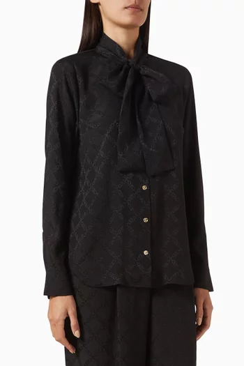 Allover Logo Blouse in Jacquard
