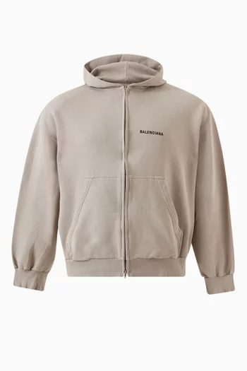 Unisex Front-zip Logo Hoodie