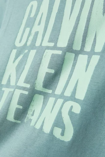 Slogan Logo T-shirt in Cotton