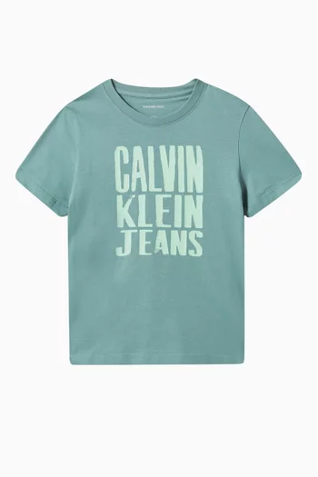 Slogan Logo T-shirt in Cotton