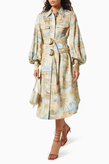 Illuminate Cargo Midi Dress in Viscose