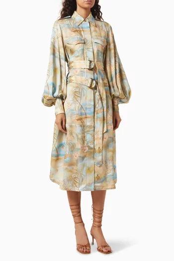 Illuminate Cargo Midi Dress in Viscose