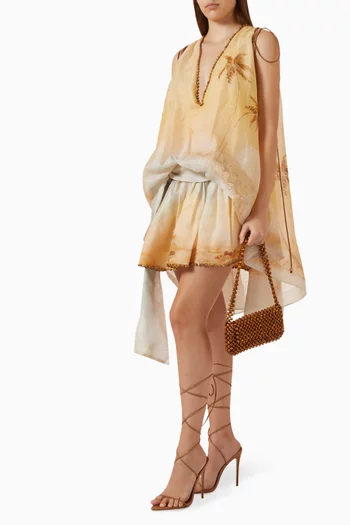 Balance Plunge Mini Dress in Silk-linen