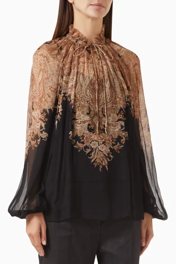 Dawning Tie Billow Top in Viscose