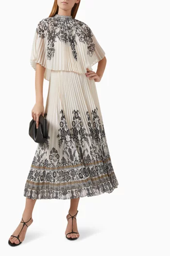 Dawning Sunray Pleated Midi Dress