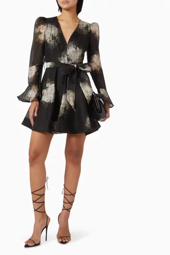 Balance Tie-waist Mini Dress in Linen Blend