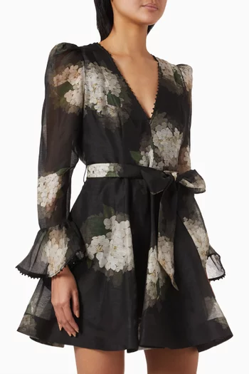Balance Tie-waist Mini Dress in Linen Blend