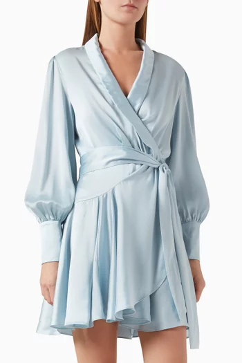 Wrap Mini Dress in Silk