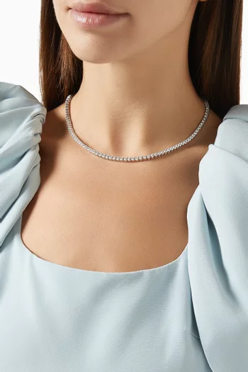 Tennis Necklace in Plated Sterling Silver