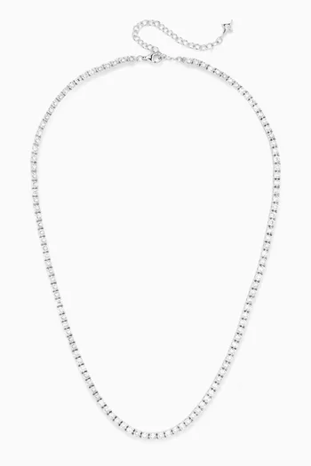 Tennis Necklace in Plated Sterling Silver