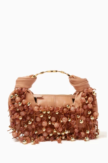 Beaded Foam Bag in Nappa Leather