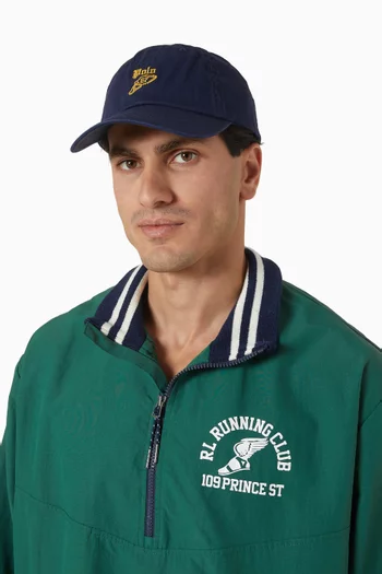 Embroidered Ball Cap in Cotton-twill