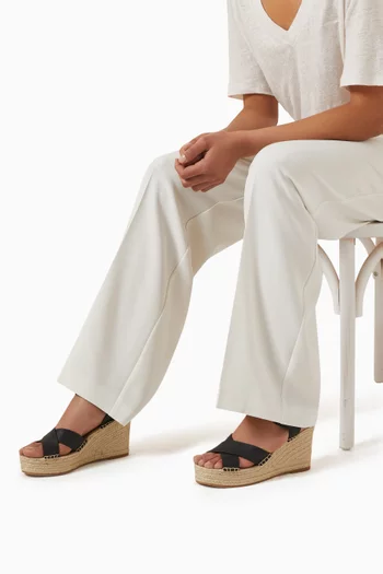 Madeira Espadrille Wedge Sandals in Leather