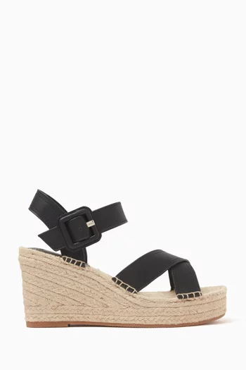 Madeira Espadrille Wedge Sandals in Leather