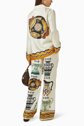 Palenta Jar-print Pants in Silk