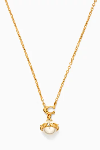 قلادة قصيرة بدلاية كروية لؤلؤ