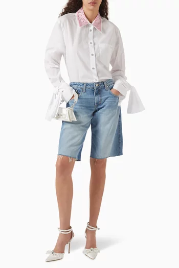 Strass-embellished Shirt in Poplin