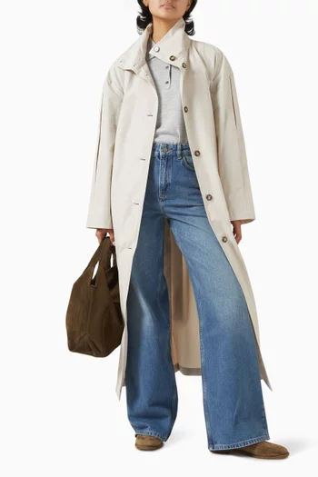 Relaxed-fit Belted Coat in Cotton-blend
