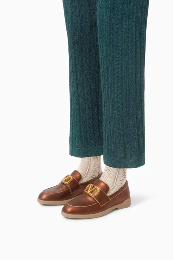 Leisure Flows Loafers in Laminated Nappa Leather
