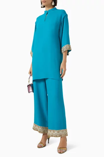 Embroidered Top in Silk