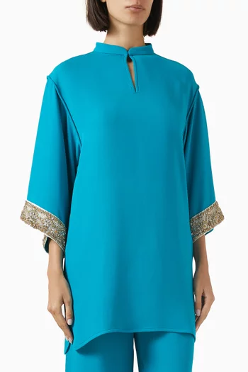 Embroidered Top in Silk