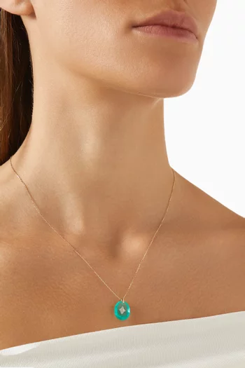 قلادة جينا مرصعة بماس وراتنج ذهب عيار 9