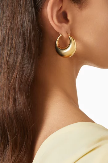 La Lune Hoop Earrings in 14kt Gold-plated Vermeil
