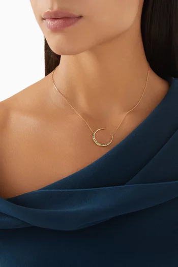 Qamar Diamond & Tsavorite Necklace in 18kt Yellow Gold