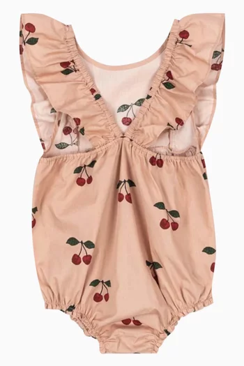 Verbena Cherry-print Bodysuit in Organic Cotton
