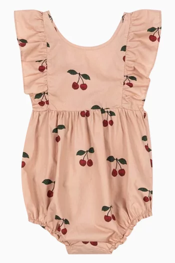 Verbena Cherry-print Bodysuit in Organic Cotton