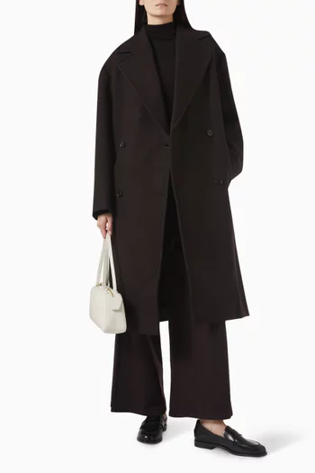 Double-Breasted Wool-Herringbone Coat