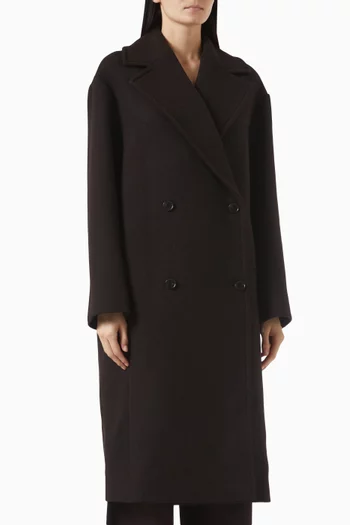 Double-Breasted Wool-Herringbone Coat