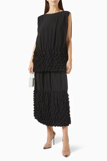 Bubble-Hem Maxi Skirt