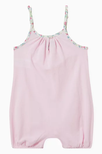 Pony-embroidered Romper in Cotton