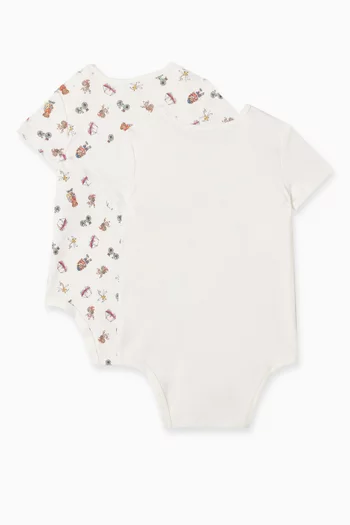 2-piece Bear-print Bodysuits in Cotton