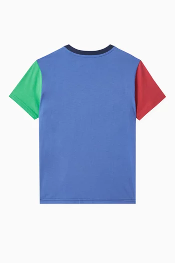 Colour-block T-shirt in Cotton
