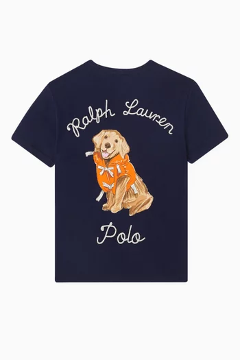 Graphic Dog Printed T-shirt in Cotton
