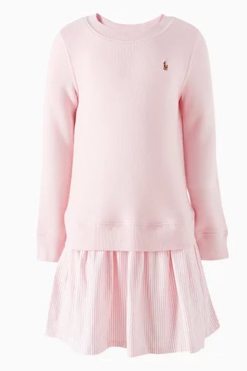 Embroidered-pony Sweatshirt Dress in Cotton-blend