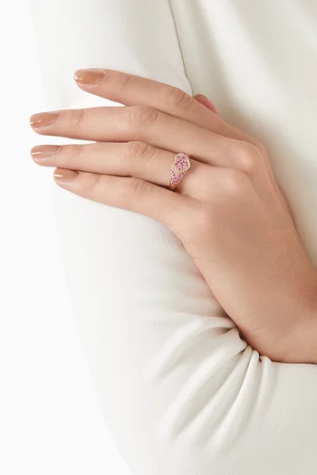 Baby Heart Sapphire Signet Ring in 9kt Yellow Gold